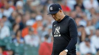 Yankees' Aaron Boone Defends Anthony Volpe Despite Fans' Impatience (featured). Photo by Rick Osentoski/Imagn Images
